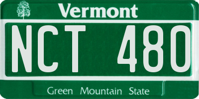 VT license plate NCT480