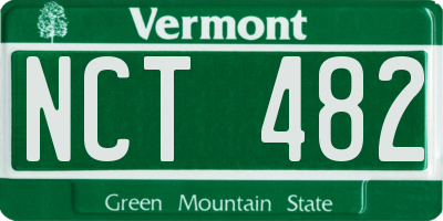 VT license plate NCT482