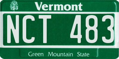 VT license plate NCT483