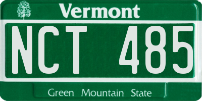 VT license plate NCT485
