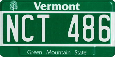 VT license plate NCT486