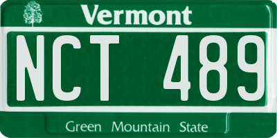 VT license plate NCT489