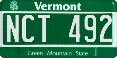 VT license plate NCT492