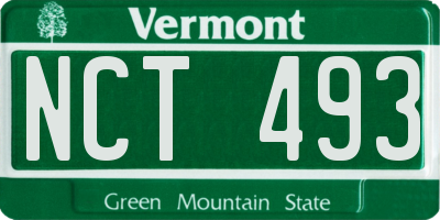 VT license plate NCT493