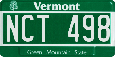 VT license plate NCT498