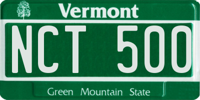 VT license plate NCT500