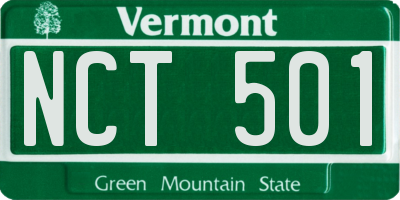 VT license plate NCT501