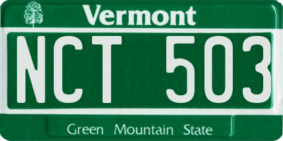 VT license plate NCT503