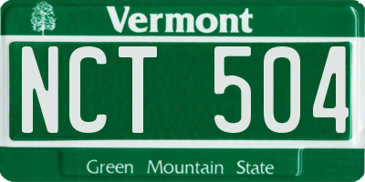 VT license plate NCT504