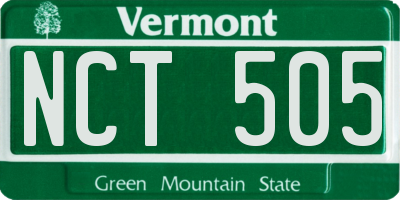 VT license plate NCT505