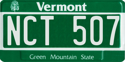 VT license plate NCT507