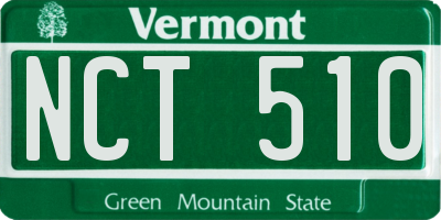 VT license plate NCT510