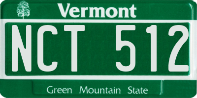 VT license plate NCT512