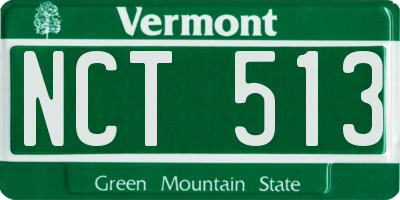 VT license plate NCT513