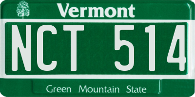 VT license plate NCT514