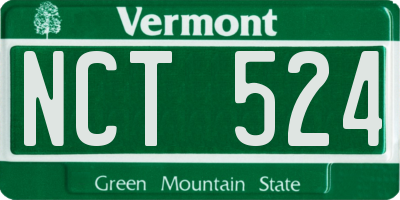 VT license plate NCT524