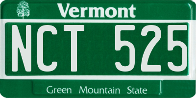 VT license plate NCT525