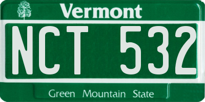 VT license plate NCT532