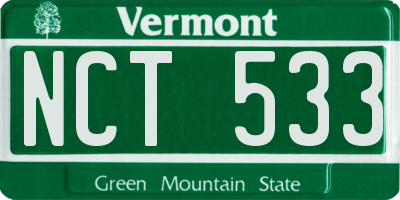 VT license plate NCT533