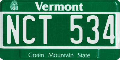 VT license plate NCT534