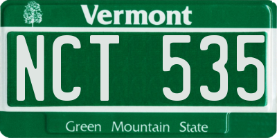 VT license plate NCT535