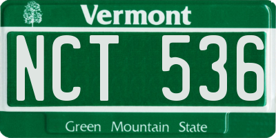 VT license plate NCT536