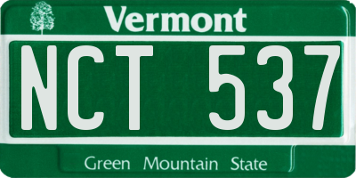 VT license plate NCT537
