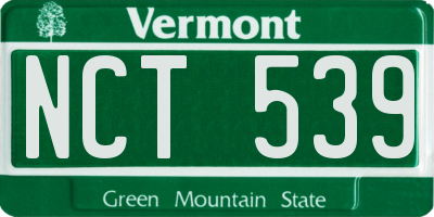 VT license plate NCT539