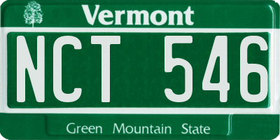 VT license plate NCT546