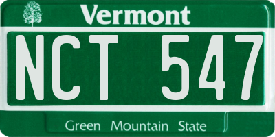 VT license plate NCT547