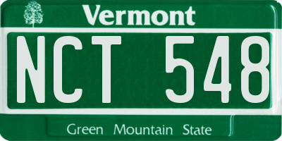 VT license plate NCT548