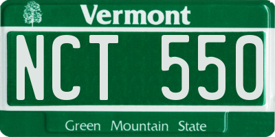 VT license plate NCT550