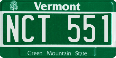 VT license plate NCT551