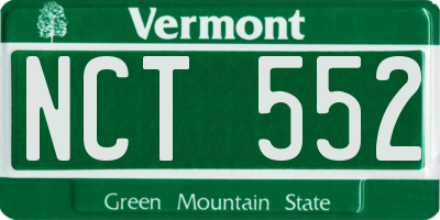 VT license plate NCT552