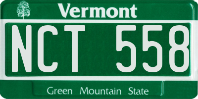 VT license plate NCT558