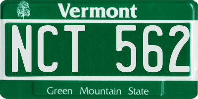 VT license plate NCT562