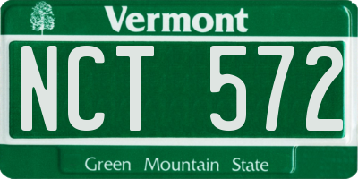 VT license plate NCT572