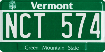 VT license plate NCT574