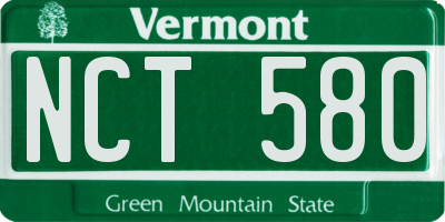 VT license plate NCT580
