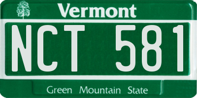 VT license plate NCT581