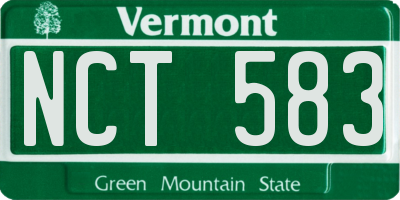 VT license plate NCT583