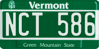 VT license plate NCT586