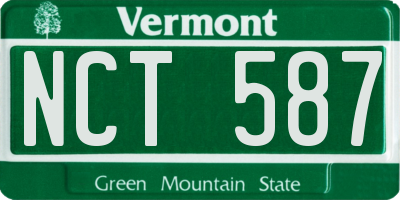 VT license plate NCT587