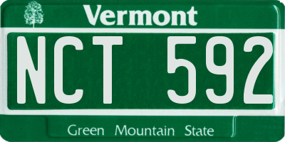 VT license plate NCT592