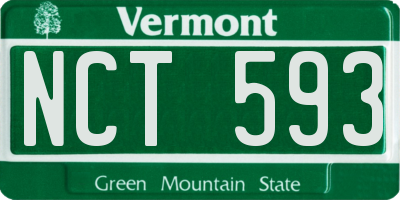 VT license plate NCT593