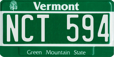 VT license plate NCT594