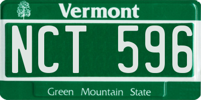 VT license plate NCT596