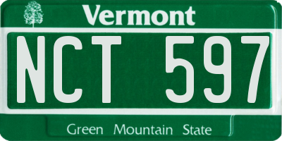 VT license plate NCT597