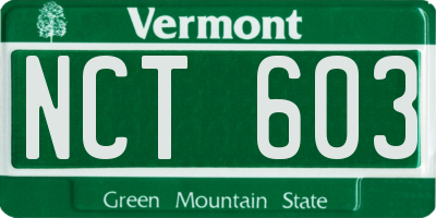 VT license plate NCT603
