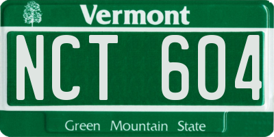 VT license plate NCT604
